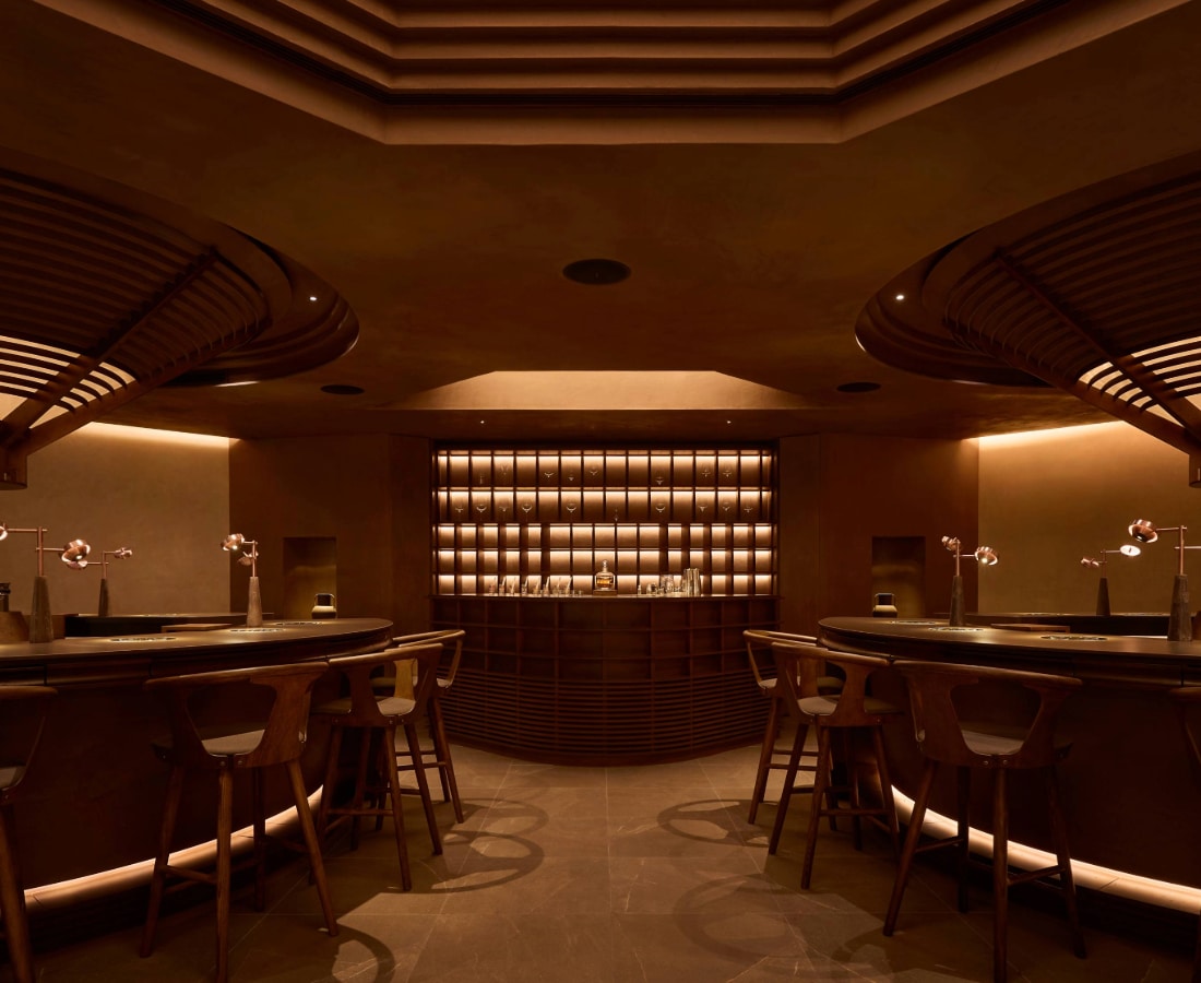 photo of the interior design of bon broth at raffles city, singapore.