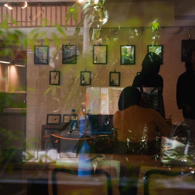 View from outside into the Forgood coffee shop