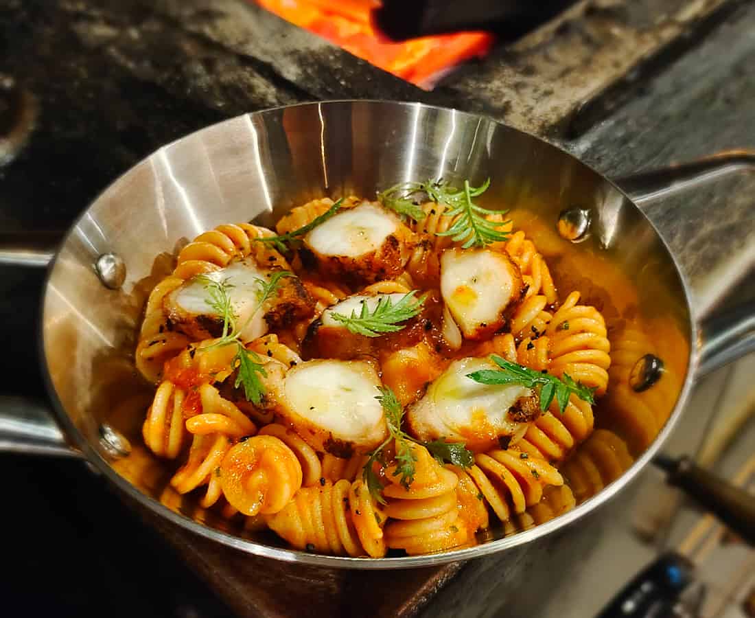 Griglia Charcoal Grilled Fusilli, Octopus Nduja