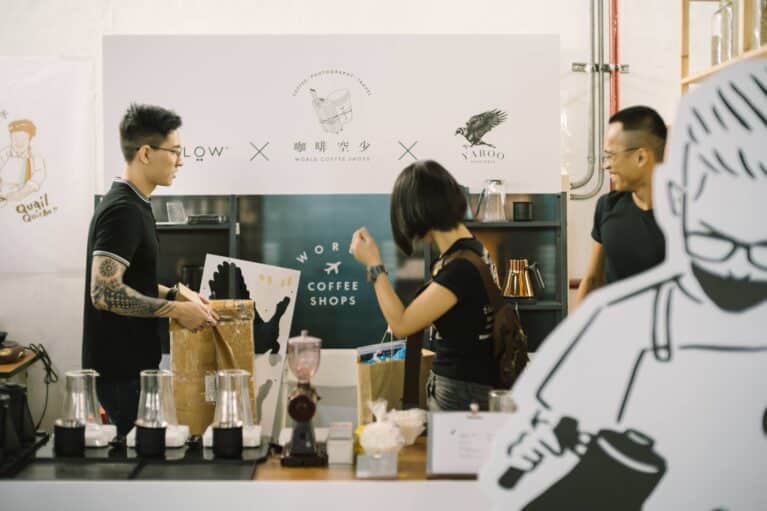 The staff at work at Yaboo coffee shop